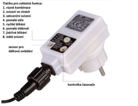 Świąteczne LED oświetlenie - 40 m, 400 LED, kolorowe, pilot