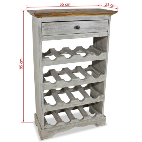Stojak na wino, lite drewno z recyklingu, 55x23x85 cm