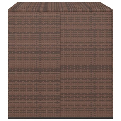 Skrzynia na poduszki ogrodowe, rattan PE, 100x97,5x104 cm, brąz