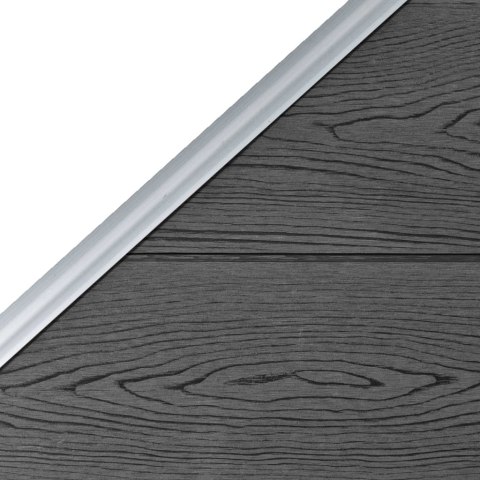 Panel ogrodzeniowy, WPC, 95x(105-180) cm, czarny