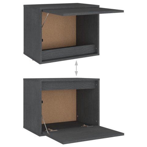 Szafki pod TV, 4 szt., szare, lite drewno sosnowe