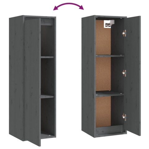 Szafki pod TV, 4 szt., szare, lite drewno sosnowe