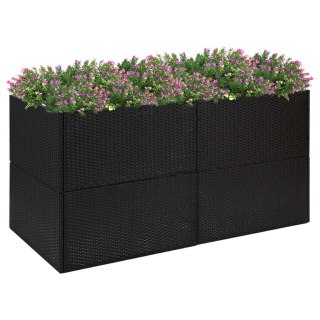 Donica ogrodowa, czarna, 157x80x80 cm, rattan PE