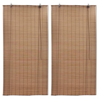 Bambusowe rolety, 2 szt., 80 x 160 cm, brązowe