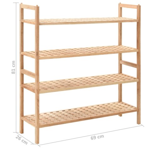 Półka na buty z drewna orzecha włoskiego, 69 x 26 x 81 cm