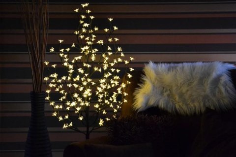 Dekoracyjne LED drzewo z kwiatami - 1,5 m, ciepła biel