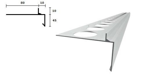 Profil aluminiowy balkonowy prosty PRIAMY 2,5m brąz RAL8028