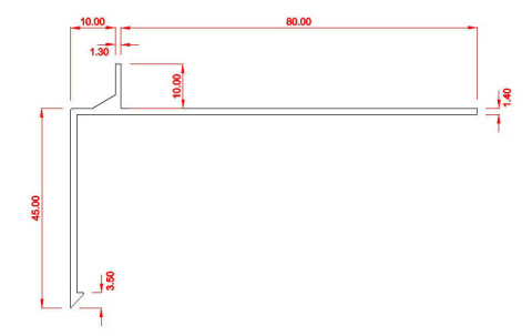 Profil aluminiowy balkonowy prosty PRIAMY 2,5m grafit RAL7016
