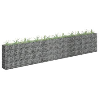 Podwyższona donica gabionowa, galwanizowana stal, 450x30x90 cm