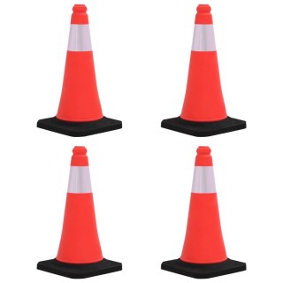 Odblaskowe pachołki drogowe, 4 szt., ciężkie podstawy, 50 cm
