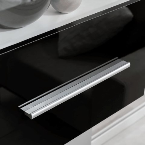 Meble do salonu z szafką pod TV i podświetleniem LED, 5 elementów, czarne