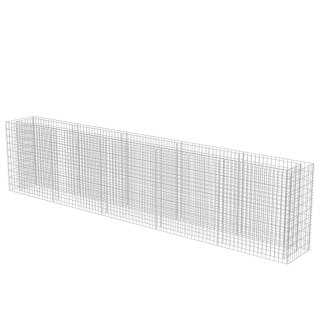 Podwyższona donica gabionowa, galwanizowana stal, 450x50x100 cm