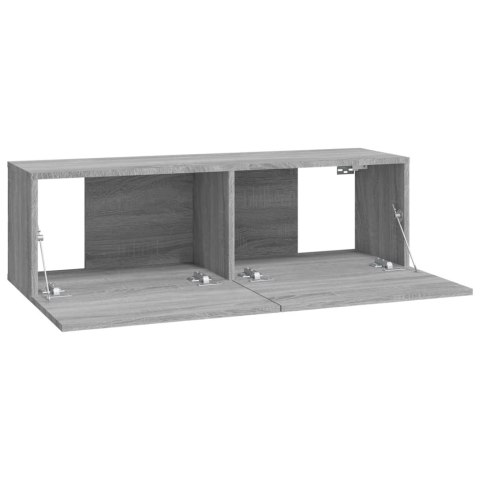 Szafki ścienne pod TV, 4 szt., dąb sonoma, 100x30x30 cm