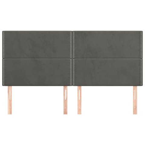 Zagłówki do łóżka, 4 szt, ciemnoszary, 100x5x78/88cm, aksamitny