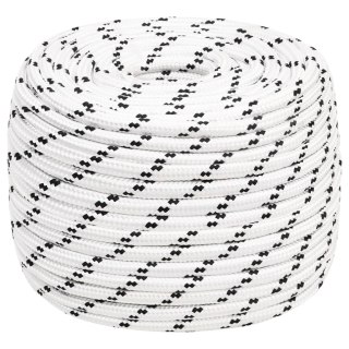 Pleciona linka żeglarska, biała, 14 mm x 250 m, poliester