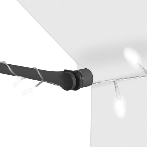 Ręcznie zwijana markiza z LED, 300 cm, kremowa