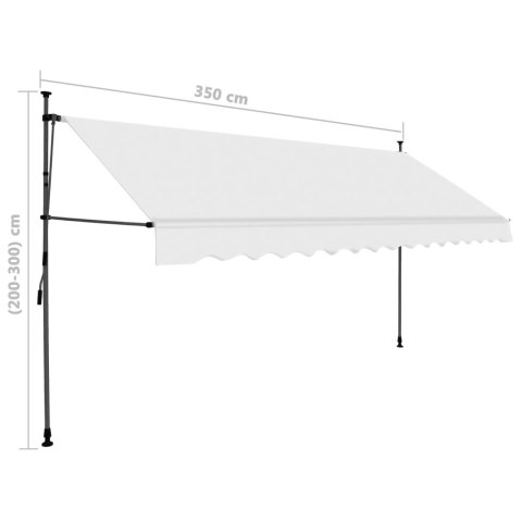 Ręcznie zwijana markiza z LED, 350 cm, kremowa