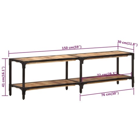 Szafka pod telewizor, 150x30x41 cm, lite drewno mango
