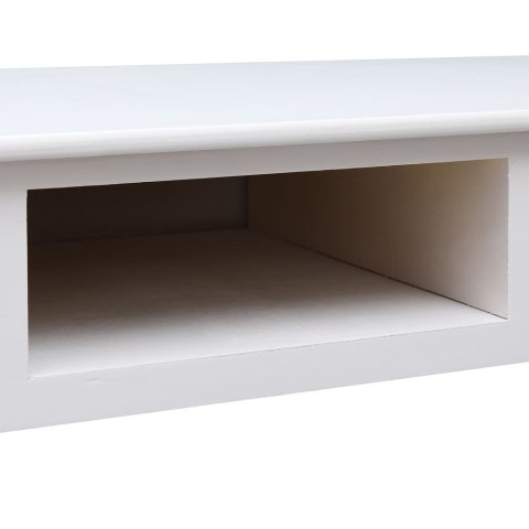 Biurko, białe, 108x45x76 cm, lite drewno paulowni