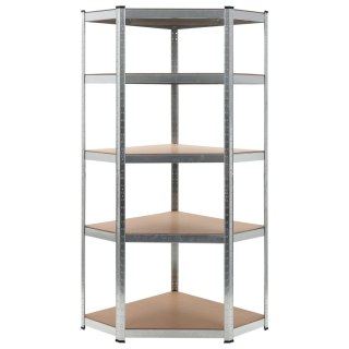 Regał magazynowy, srebrny, 75x75x180 cm, stal i MDF