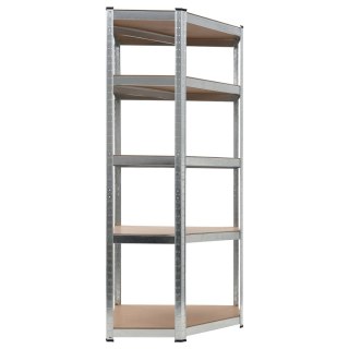 Regał magazynowy, srebrny, 75x75x180 cm, stal i MDF