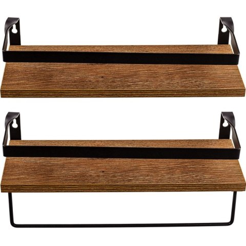 STILISTA Zestaw 2 półek ściennych Volato Duo, 40 cm, brązowe