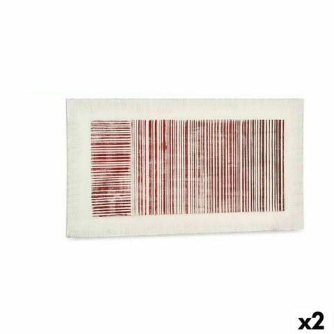 Płótno Gift Decor Biały Różowy Paski Z reliefem 110 x 60 x 2,5 cm (2 Sztuk)