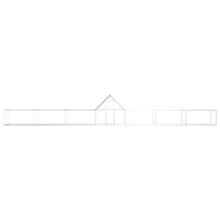Woliera dla kur, 14 x 2 x 2 m, galwanizowana stal