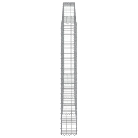 Kosze gabionowe, 3 szt, 400x30x220/240 cm, galwanizowane żelazo