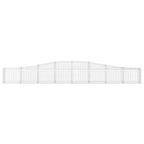 Kosze gabionowe, 8 szt, 400x30x40/60 cm, galwanizowane żelazo