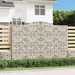 Kosze gabionowe, 3 szt, 300x50x200/220 cm, galwanizowane żelazo