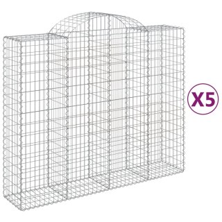 Kosze gabionowe, 5 szt, 200x50x160/180 cm, galwanizowane żelazo