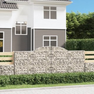 Kosze gabionowe, 5 szt, 300x30x120/140 cm, galwanizowane żelazo
