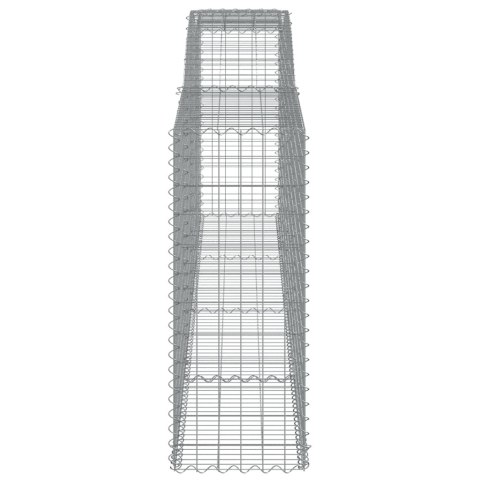 Kosze gabionowe, 3 szt, 400x50x120/140 cm, galwanizowane żelazo