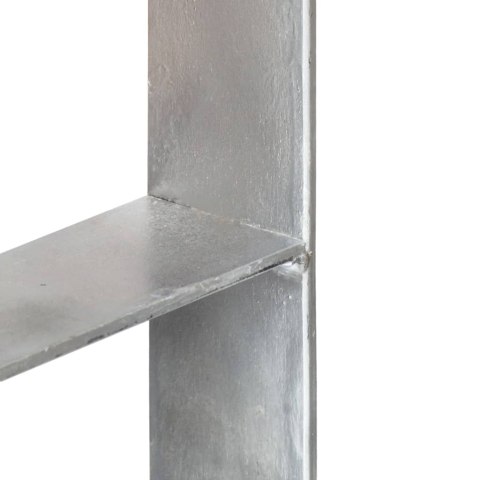 Kotwy do słupków, 2 szt., srebrne, 8 x 6 x 60 cm, stal