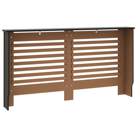 Osłona na kaloryfer, czarna, 152x19x81 cm, MDF