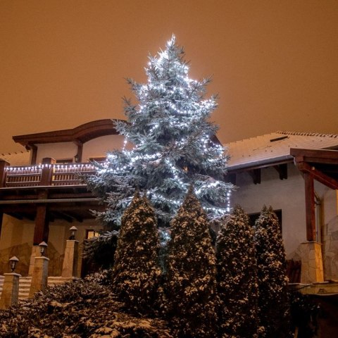 Świąteczne LED oświetlenie -10 m zimne białe 100 LED + pilot