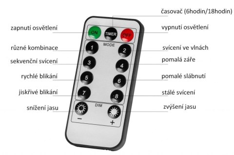 Świąteczne LED oświetlenie -10 m zimne białe 100 LED + pilot