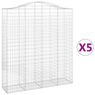 Kosze gabionowe, 5 szt, 200x50x220/240 cm, galwanizowane żelazo