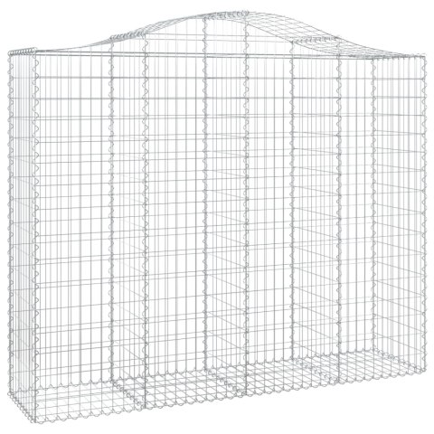 Kosze gabionowe, 15 szt, 200x50x160/180cm, galwanizowane żelazo