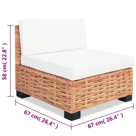 Zestaw wypoczynkowy, 14 elementów, naturalny rattan