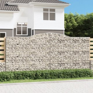 Kosze gabionowe, 2 szt, 400x50x180/200cm, galwanizowane żelazo