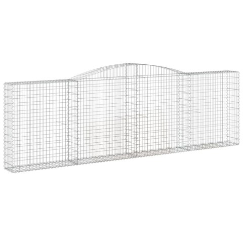 Kosze gabionowe, 3 szt, 400x30x120/140 cm, galwanizowane żelazo