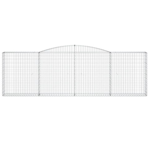 Kosze gabionowe, 3 szt, 400x30x120/140 cm, galwanizowane żelazo