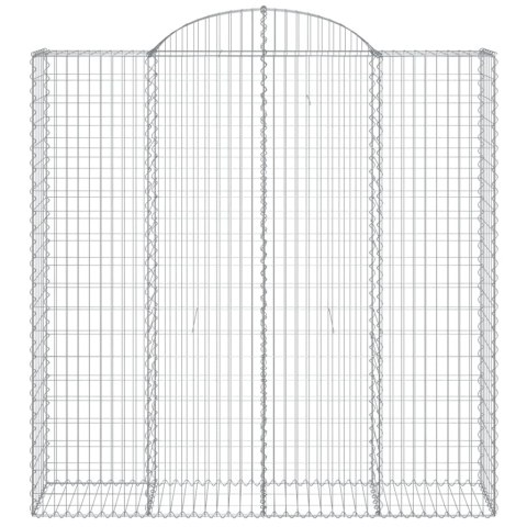 Kosze gabionowe, 6 szt, 200x50x200/220 cm, galwanizowane żelazo