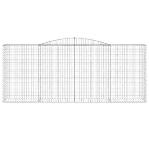 Kosze gabionowe, 7 szt, 400x50x160/180 cm, galwanizowane żelazo