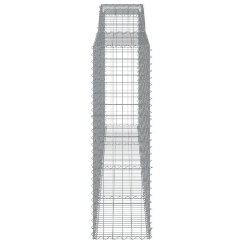 Kosze gabionowe, 7 szt, 400x50x160/180 cm, galwanizowane żelazo