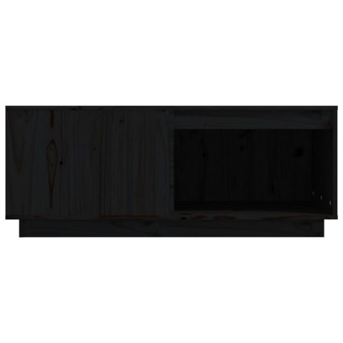 Stolik kawowy, czarny, 100x101x40,5 cm, lite drewno sosnowe