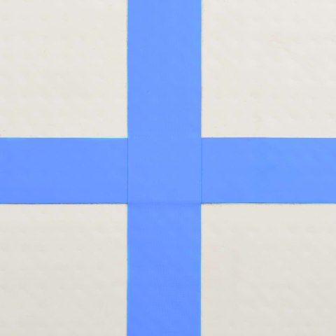 Mata gimnastyczna z pompką, 300x100x15 cm, PVC, niebieska