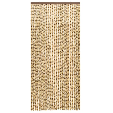 Zasłona przeciwko owadom, beż i brąz, 90x220 cm, szenil